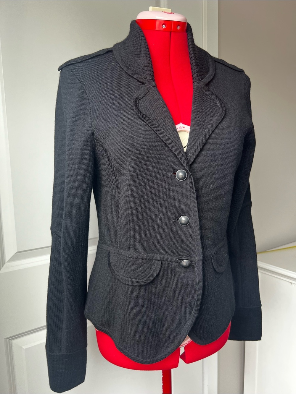 Classic Black Women's Knit Blazer Jacket